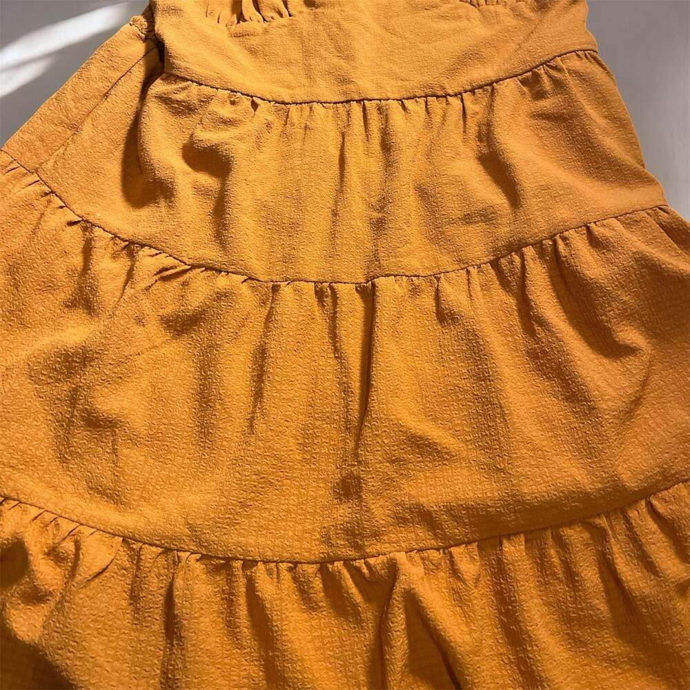 Universal Thread Mustard Yellow Tiered Midi Skirt